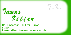 tamas kiffer business card